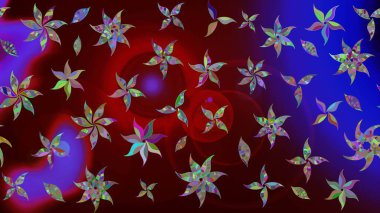 Çiçek desenli raster, kahverengi çizgi grafik desenli soyut raster arkaplan. Modern stil dokusu.