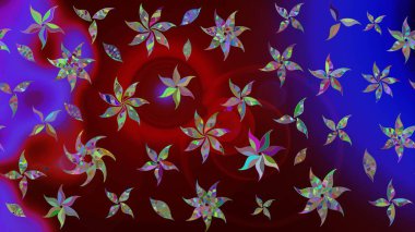 Kahverengi çiçekli eskiz deseni, suluboya çiçek deseni, sevimli çiçek, duvar kağıdı, kart veya kumaş için fayanslı. Raster - stok.