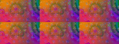 Kahverengi renkli çiçekler. Çiçek desenli çizim. Raster illüstrasyonu. Asya tekstil tarzında. Raster illüstrasyonu.