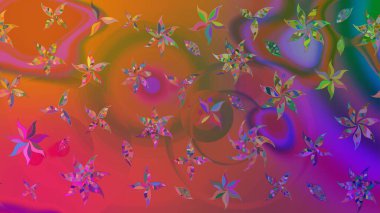 Raster - stok. Kahverengi çiçekli eskiz deseni, suluboya çiçek deseni, sevimli çiçek, duvar kağıdı, kart veya kumaş için fayanslı.