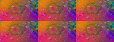 Kahverengi renkli etnik çiçeklerin olduğu zarif bir eskiz modeli. Raster Çiçek İllüstrasyonu güzel tekstil..