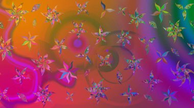 Küçük çiçekteki sevimli çiçek deseni. Kahverengi renkte çiçekler.