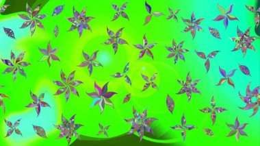 Çiçekler suluboya tarzında yeşil renkte. Çiçekli yeşil renkte bir çiçek deseni çiz.