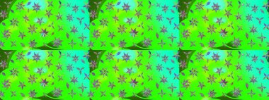 Çiçekli karalama şeklinde Raster çiçek deseni. Yeşil renkli çiçekler. Nazik, sevimli çiçek arkaplanı..