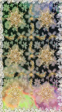 Gri renkler ve altın elementler üzerinde altın pürüzsüz desen. Noel, kar tanesi, yeni yıl. Gri renklerde, altın elementlerle kusursuz klasik desen.