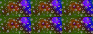 Tomurcukları papatya çiçekleri olan sevimli bir çiçek deseni. Kumaş, tekstil, duvar kağıdı baskısı için. Eski usul. Eskiz geçmişi. Miles Fleur, süslü püslü bir süs. Raster illüstrasyonu.