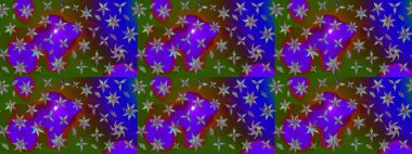 Yeşil renkli çiçekler. Renkli Bahar Teması eskiz kalıbı. Sevimli çiçek raster deseni. Düz Çiçek Elementleri Tasarımı.