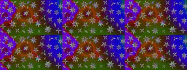 Raster illüstrasyonu. Suluboya, elle çizilmiş. Kahverengi yapraklı yabani çiçekler. Taslak arkaplan deseni.