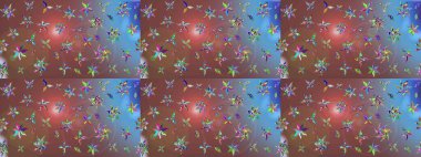 Raster illüstrasyonu. Kahverengi renkte sevimli çiçekler. Küçük çiçekli basit bir çiçek çizimi. Moda baskısı, albüm, ambalaj kağıdı, duvar kağıdı için zarif dekoratif süslemeler..