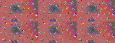 Küçük çiçekteki sevimli çiçek deseni. Raster illüstrasyonu. Tony 'nin kumaş kalıbını çiz. Modaya uygun kumaş deseni.