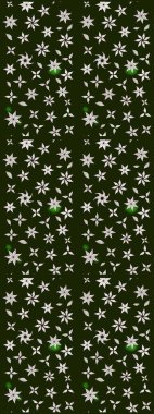 Eskiz arkaplan modeli. Gri yapraklı yabani çiçekler. Suluboya, elle çizilmiş. Raster illüstrasyonu.