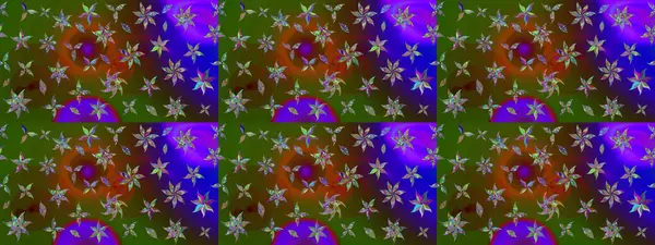 Raster illüstrasyonu. Çiçekli çiçek deseni, suluboya. Düz Çiçek Elementleri Tasarımı. Yeşil renkli çiçekler. Renkli Bahar Teması çizim şablonu.