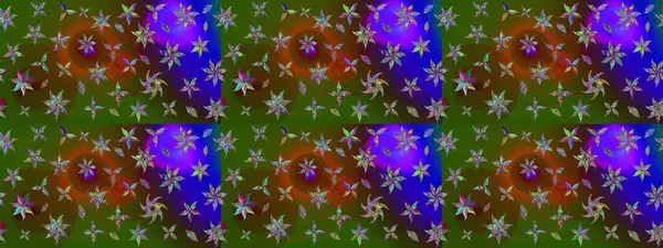 Tomurcukları papatya çiçekleri olan sevimli bir çiçek deseni. Kumaş, tekstil, duvar kağıdı baskısı için. Eski usul. Eskiz geçmişi. Miles Fleur, süslü püslü bir süs. Raster illüstrasyonu.