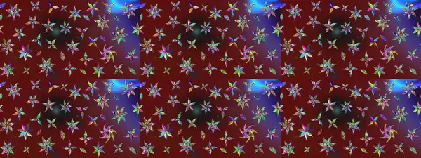 Suluboya çiçekli çiçek deseni. Kırmızı renklerde Asya tekstili. Raster illüstrasyonu.