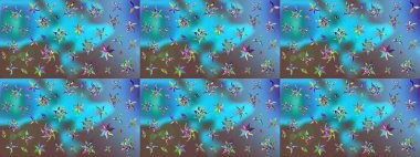 Güzel kumaş deseni. Bahar çiçekleriyle güzel bir çiçek deseni çizmişsin. Raster illüstrasyonu.