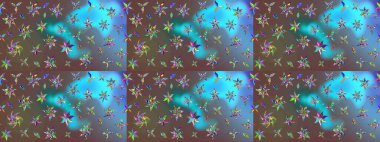 Küçük çiçekteki sevimli çiçek deseni. Robot resim. Raster illüstrasyonu.