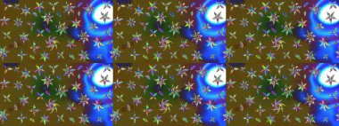 Nazik romantik baskı. Raster güzel bir çiçek deseni çizmiş. Tatil havası. Bahar mevsimi. Yeşil renkte çiçekler.