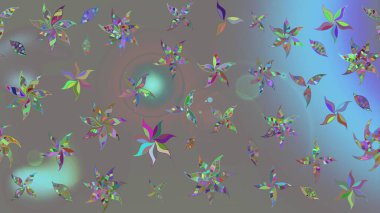 Küçük renkli çiçekler. Küçük çiçekte güzel bir desen. Gri çiçekli bahar çiçekleri. Motley illüstrasyonu. Moda baskıları için zarif bir şablon.