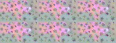 Motley illüstrasyonu. Küçük çiçekte güzel bir desen. Gri çiçekli bahar çiçekleri. Moda baskıları için zarif bir şablon. Küçük renkli çiçekler..