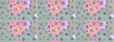 Gri renkli çiçekler. Raster illüstrasyonunda çiçek deseni çizimi.