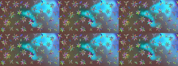 Küçük çiçekteki sevimli çiçek deseni. Robot resim. Raster illüstrasyonu.