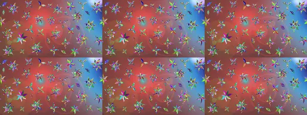 Raster illüstrasyonu. Klasik çiçek tasarımı elementleri. Kahverengi kıvırcık çiçekler kahverengi renklerde şekillenir.