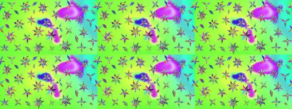 Çiçek desenli çizim. Düz Çiçek Elementleri Tasarımı. Renkli Bahar Teması eskiz kalıbı. Güzel kumaş deseni. Asya tekstil tarzında. Raster illüstrasyonu.