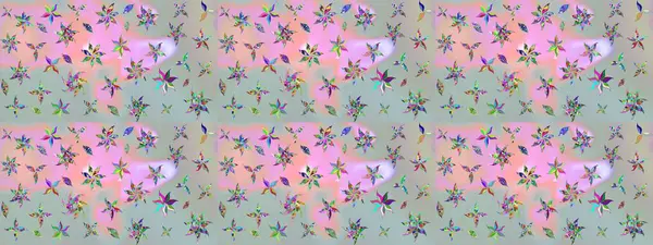 Motley illüstrasyonu. Küçük çiçekte güzel bir desen. Gri çiçekli bahar çiçekleri. Moda baskıları için zarif bir şablon. Küçük renkli çiçekler..