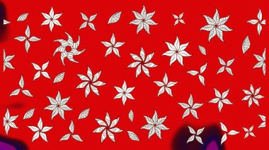 Kırmızı renkte çiçekler. Raster illüstrasyonunda çiçek deseni çizimi.