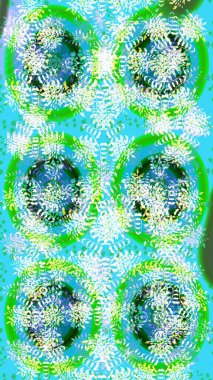 Düz kar karalama ikonları, kar taneleri silueti mavi ve yeşil renklerde Noel afişi, kartlar. Yeni yıl kar tanesi. Güzel soyut kar tanesi raster tasarımı..