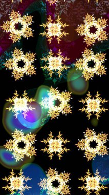 Renkli kar tanesi Raster çizimi. Kar tanesi ikonu, izole edilmiş. Renkli arka planda kar taneleri. Düz dizayn. Raster illüstrasyonu. Simgeler, etiketler.