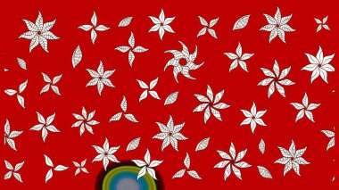 Küçük çiçekli basit bir çiçek çizimi. Raster illüstrasyonu. Moda baskısı, albüm, ambalaj kağıdı ve duvar kağıdı için zarif dekoratif süslemeler. Kırmızı renkte şirin çiçekler..