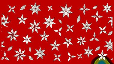 Kırmızı çiçekli eskiz deseni, suluboya çiçek deseni, sevimli çiçek, duvar kağıdı, kart ya da kumaş için fayanslı. Raster - stok.