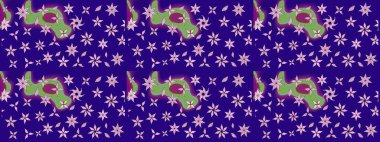 Raster illüstrasyonu. Mavi renkli çiçekler. Çizim çiçek deseni duvar kağıdı için kullanılabilir.