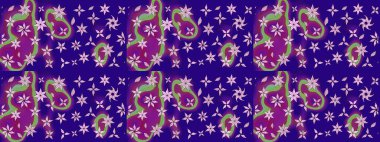 Çiçekli karalama şeklinde Raster çiçek deseni. Mavi renkli çiçekler. Yumuşak, yaz çiçekli arka plan.