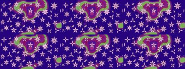 Mavi renklerde. Raster illüstrasyonu. Çiçekli güzel suluboya desen.