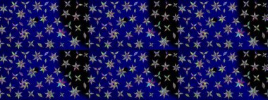 Mavi renkli çiçek desenli çizim. Suluboya tarzında mavi renkte çiçekler.