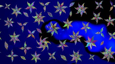 Bahar çiçekleriyle güzel bir çiçek deseni çizmişsin. Güzel kumaş deseni. Raster illüstrasyonu.