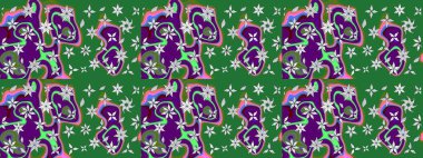 Kızılderili desenli desenli desenli şal deseni. Etnik Mandala süsü. Raster Henna dövme stili. Tekstil, tebrik kartı, boyama kitabı, telefon kılıfı baskısı için kullanılabilir.