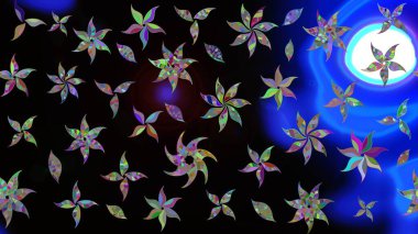 Siyah renkli etnik çiçeklerle süslenmiş zarif bir eskiz şekli. Raster Çiçek İllüstrasyon Şirin Tekstil.