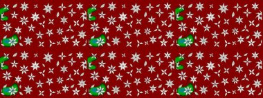 Raster illüstrasyonundaki çiçek desenli çizim. Suluboya tarzında kırmızı renkte çiçekler.