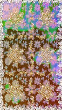 Barok tarzında kusursuz bir doğulu süsü. Kahverengi renklerde altın desenler ve altın elementler. Raster oryantal süs. Geleneksel klasik altın desen.