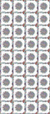 Tarafsız, mavi ve beyaz renklerde, etnik mandala süsü ile desensiz karalamalar. Özet.