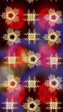 Güzel dekorasyon. Raster illüstrasyon kar taneleri. Kahverengi, mor ve kırmızı renklerde ayrık suluboya kar taneleri. Kışın sembolü.