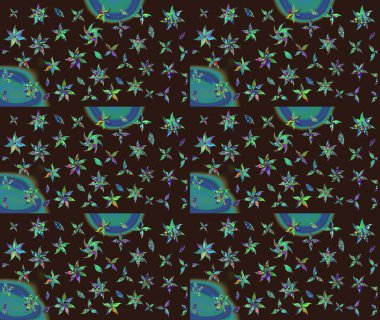 Kahverengi renklerde. Raster illüstrasyonu. Raster illüstrasyonundaki çiçek desenli çizim. Güzel kumaş deseni.