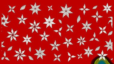 Kırmızı çiçekli eskiz deseni, suluboya çiçek deseni, sevimli çiçek, duvar kağıdı, kart ya da kumaş için fayanslı. Raster - stok.