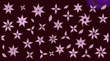 Tekstil tasarımı için geleneksel Raster çiçek buketi kahverengi renkli. Üzerinde gelincikler ve vadi zambakları olan renkli çiçek desenli nakış..