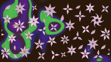 Küçük çiçekteki sevimli çiçek deseni. Robot resim. Raster illüstrasyonu.