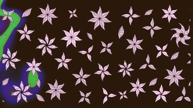 Raster illüstrasyonu. Soyut çiçek çizim kalıbı arka planı. Küçük çiçekteki sevimli çiçek deseni. Kahverengi renklerde. Raster deseni.