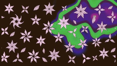 Küçük çiçekteki sevimli çiçek deseni. Kahverengi renkte çiçekler.